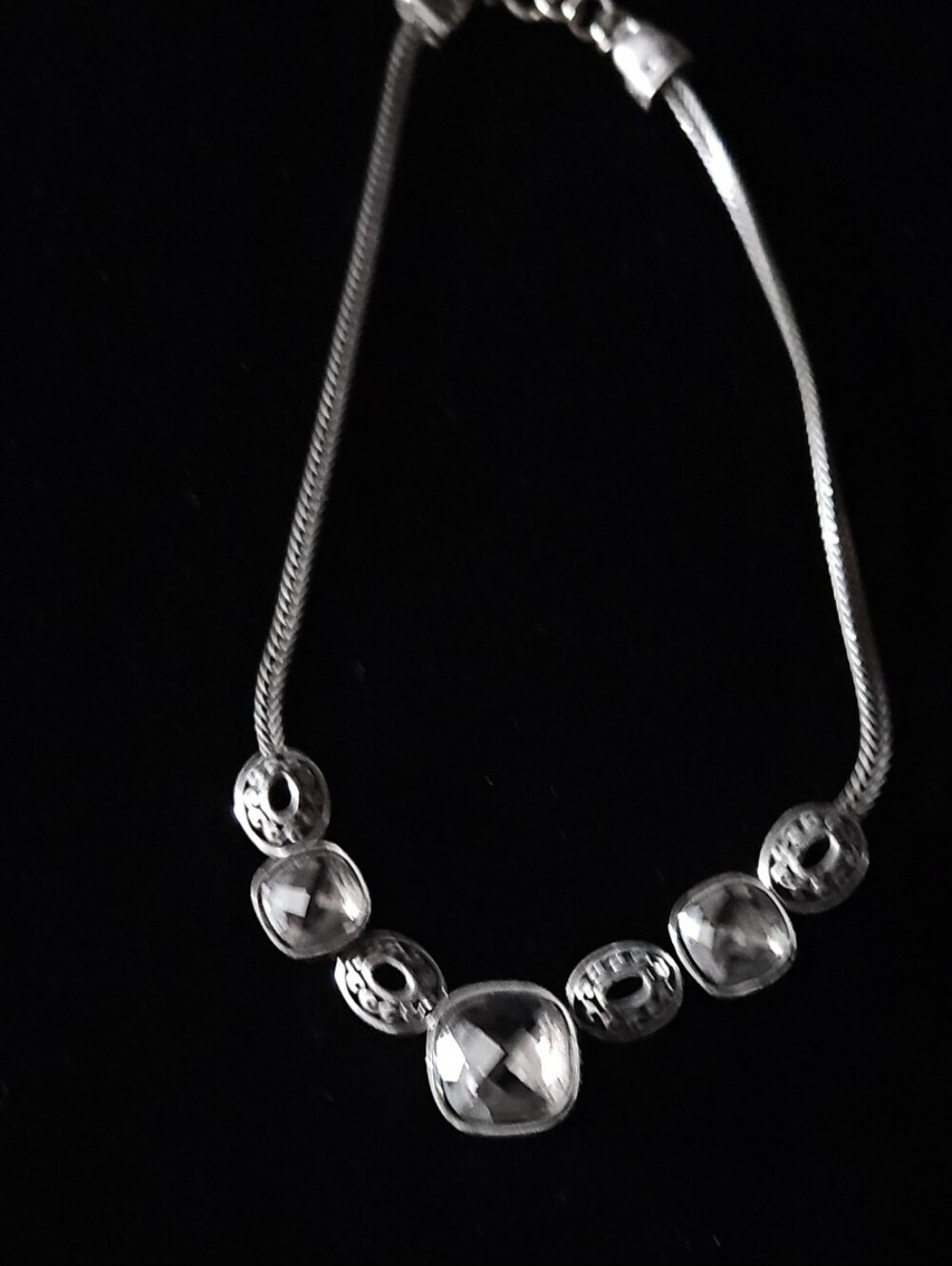 Brighton Silver Faceted Bead Necklace